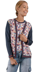 cardigan abierto estampado