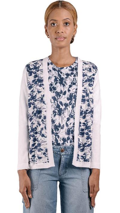 Cardigan abierto estampado