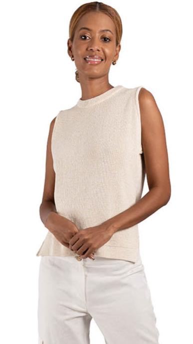 Top con lurex cuello redondo