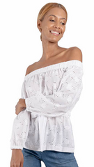 Blusa cuello bandeja con cinturón