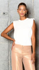 Camiseta manga sisa en tejido de punto