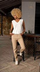 Pantalón en drill 5 bolsillo bota recta