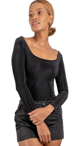 Body negro manga larga