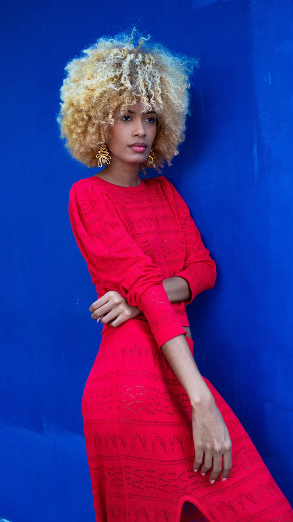 Buzo tejido manga larga cuello redondo