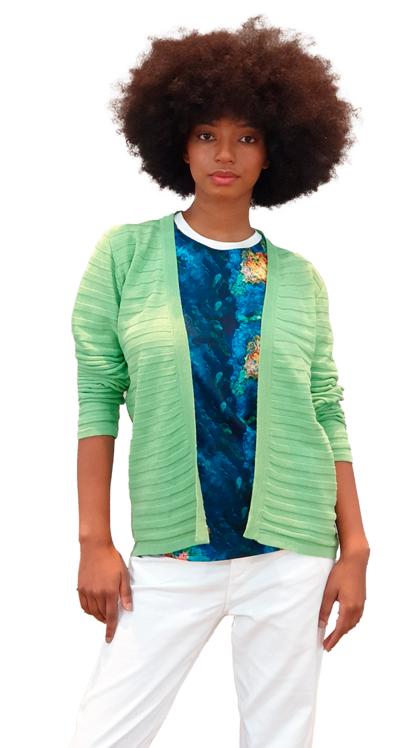 Buzo abierto acanalado fondo entero