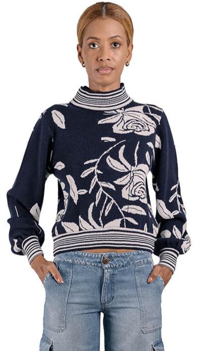 Buzo cuello alto jacquard