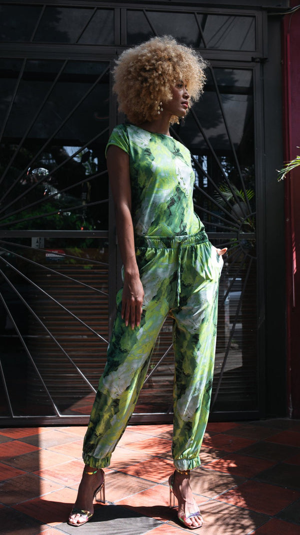 Camiseta manga rodada en punto