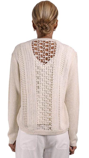 Chaqueta tejida en la espalada croché