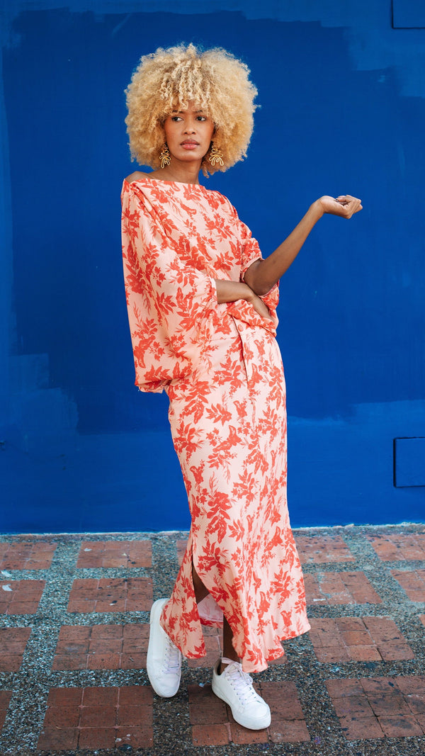 Falda larga estampada