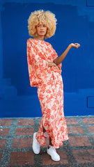 Falda larga estampada