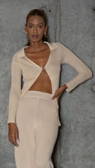 Camisa  tejida étnica abierta