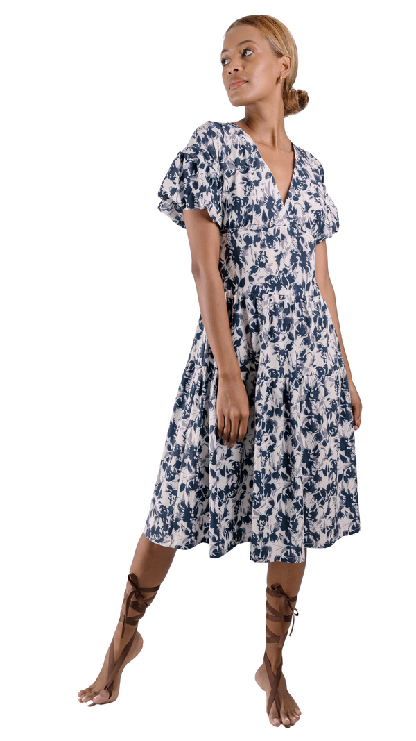 Vestido manga corta estampado