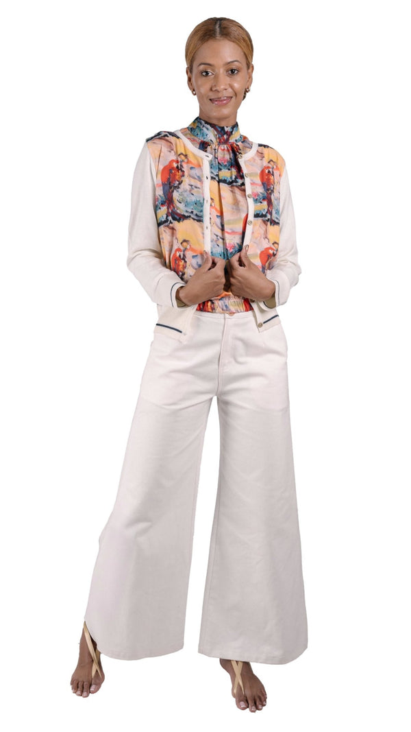 Pantalón en drill, bota ancha