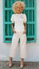 Pantalón culotte lino