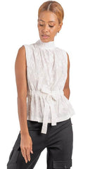 camisa  cuello halter con cinturón