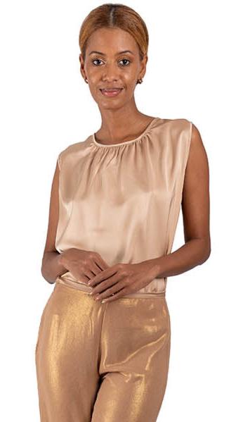 Blusa en seda manga sisa