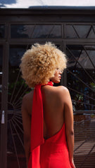 Vestido halter en lino