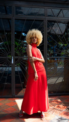 Vestido halter en lino