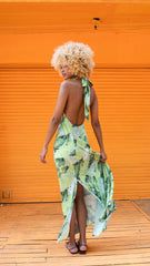 Vestido halter espampado