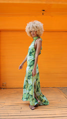 Vestido halter espampado