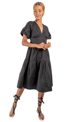 Vestido algodón manga corta bombacha